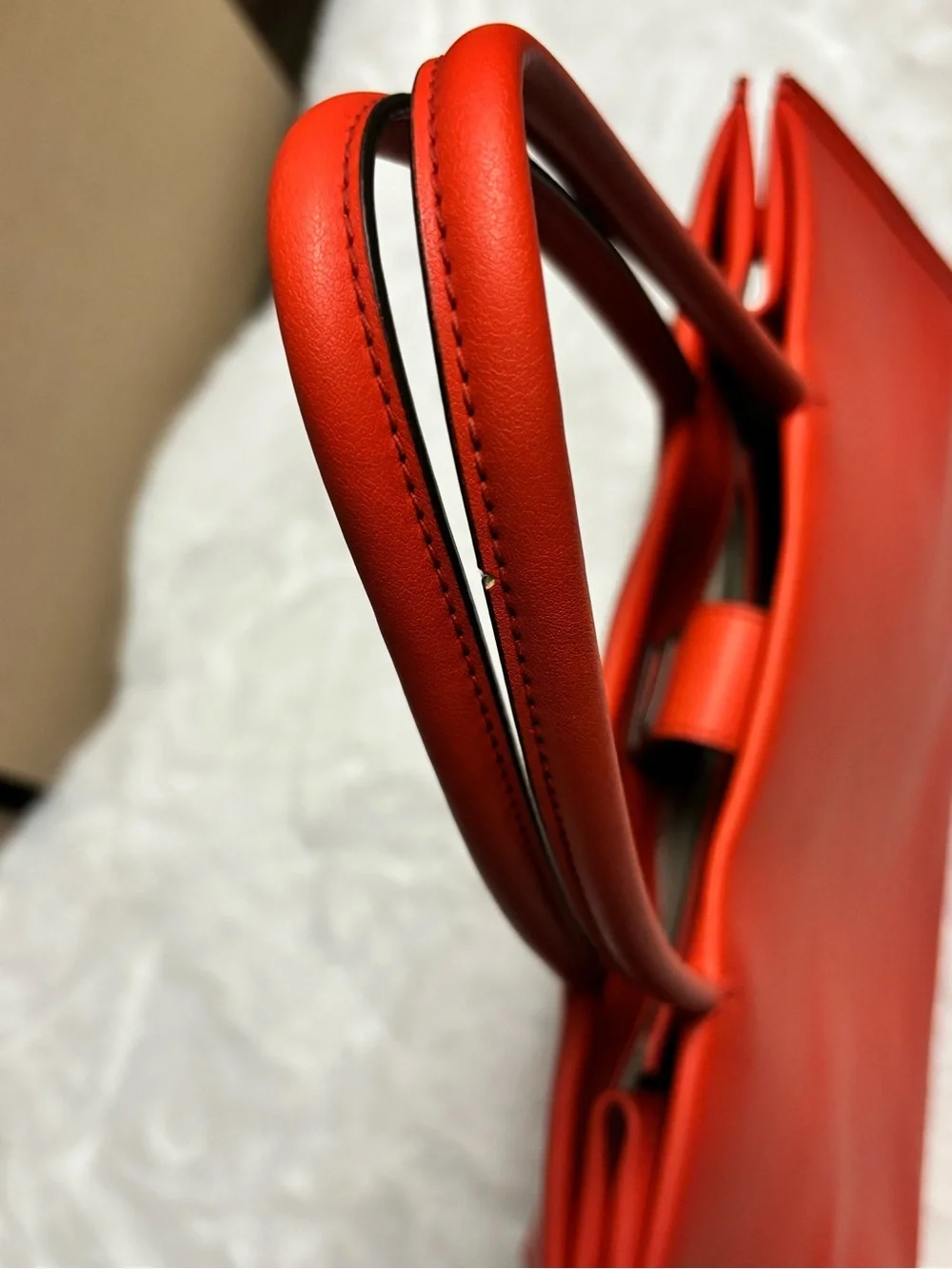 Authentic Tory Burch Ella Bio Tote Bag in Poppy Red